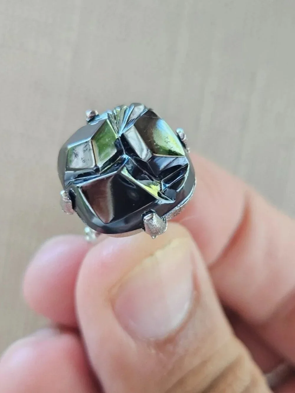 Vintage Sarah Coventry Men Cufflink Black Faux Stone Cuff Links Stud Men Jewelry